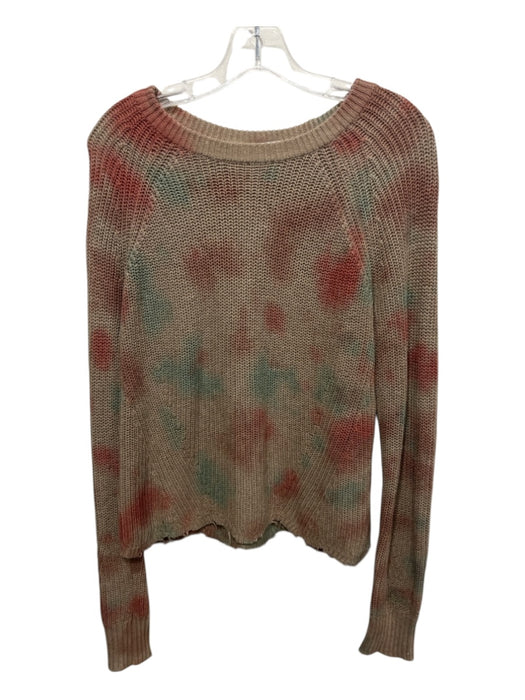 Cotton by Autumn Cashmere Size XS Brown, Red, Blue Cotton Ribbed Tie Dye Sweater Brown, Red, Blue / XS