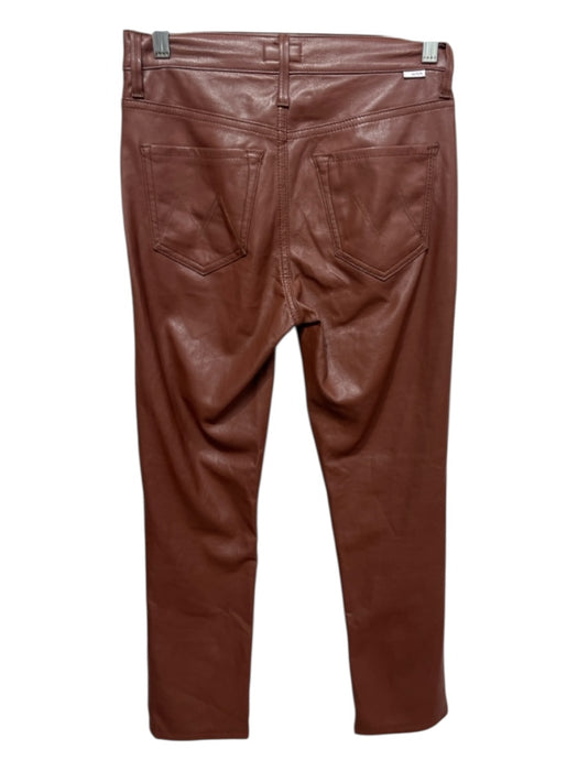 Mother Size 25 Brown Polyurethane Straight Leg Pants Brown / 25