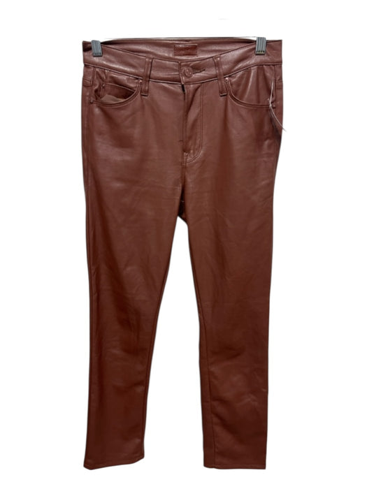 Mother Size 25 Brown Polyurethane Straight Leg Pants Brown / 25