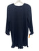 Ganni Size 36 Navy Blue Polyester Blend Long Sleeve Ruffle sleeve Midi Dress Navy Blue / 36
