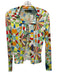 Siedres Size S Green, Blue & Multi Polyester Blend lettuce edge Geometric Top Green, Blue & Multi / S