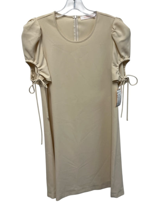 See By Chloe Size 36 / S Cream Polyester Puff Shoulder Short Sleeve Dress Cream / 36 / S
