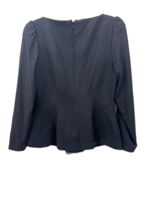 Reformation Size 10 Black Wool Blend Sweetheart Neckline Flap Pocket Top Black / 10