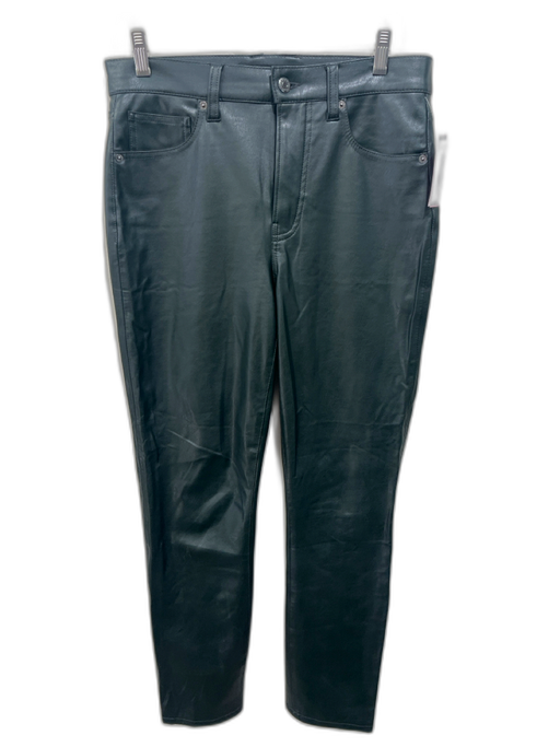 Veronica Beard Size 29 Emerald Green Faux Leather Zip & Button 5 Pocket Pants Emerald Green / 29