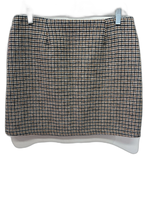 ASTR The Label Size L Tan, Black, White Polyester Houndstooth Button Down Skirt Tan, Black, White / L