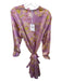 LaRoque Size L Purple & Yellow Polyester Long Sleeve Split Neck Tie Dye Dress Purple & Yellow / L