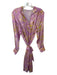 LaRoque Size L Purple & Yellow Polyester Long Sleeve Split Neck Tie Dye Dress Purple & Yellow / L