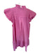 Love The Label Size L Pink Cotton Flutter Sleeves Acordian Pleated Dress Pink / L