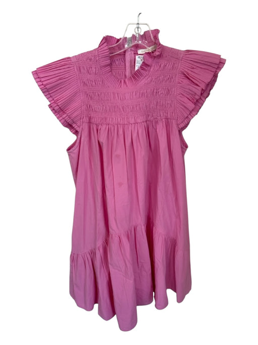 Love The Label Size L Pink Cotton Flutter Sleeves Acordian Pleated Dress Pink / L