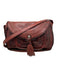 Patricia Nash Burgundy Leather whipstitch trim embossed Fringe Detail Bag Burgundy / Small