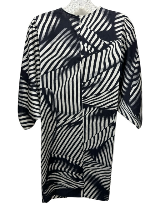 Stella McCartney Size 38 Black & White Silk 1/2 Sleeve Zebra Print Dress Black & White / 38