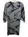 Stella McCartney Size 38 Black & White Silk 1/2 Sleeve Zebra Print Dress Black & White / 38