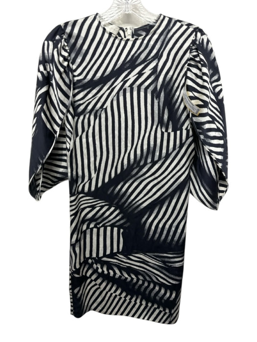 Stella McCartney Size 38 Black & White Silk 1/2 Sleeve Zebra Print Dress Black & White / 38