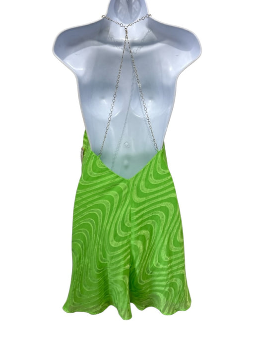 Amanda Uprichard Size S Neon Green Polyester Sleeveless Gold Chain Dress Neon Green / S