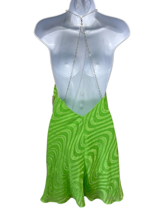Amanda Uprichard Size S Neon Green Polyester Sleeveless Gold Chain Dress Neon Green / S