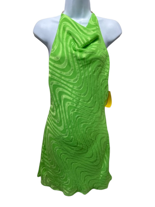 Amanda Uprichard Size S Neon Green Polyester Sleeveless Gold Chain Dress Neon Green / S