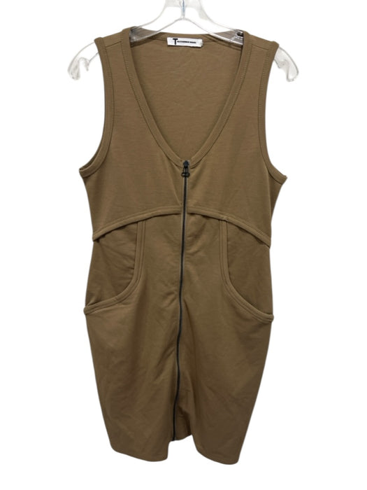 T Alexander Wang Size L Light Brown Polyester Blend Sleeveless Paneled Dress Light Brown / L