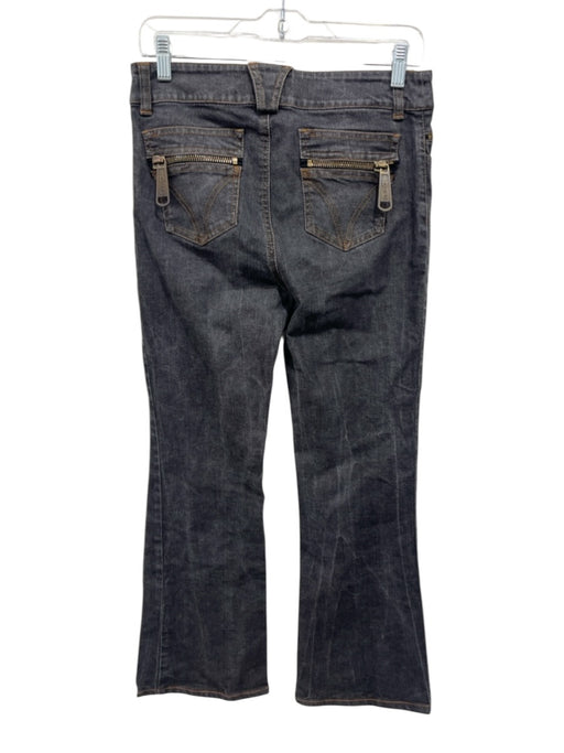 D&G Size 28 Black Wash Cotton Denim Mid Rise Contrast Stitch Zipper Detail Jeans Black Wash / 28