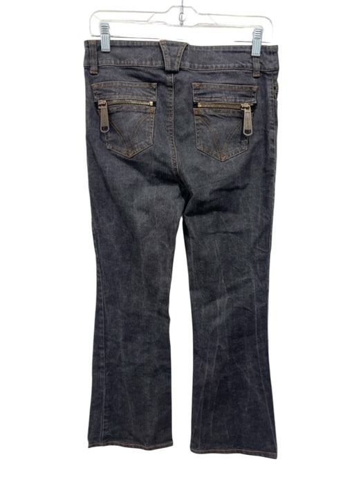 D&G Size 28 Black Wash Cotton Denim Mid Rise Contrast Stitch Zipper Detail Jeans Black Wash / 28