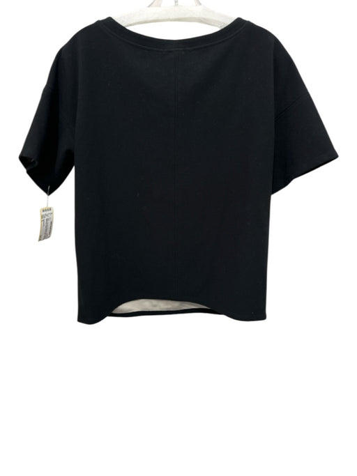 Emerson Fry Size S Black Polyester & Viscose Short Sleeve Wide Neck Boxy Top Black / S