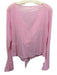 House of CB Size L Pink Silk Chiffon Ruffle Front Sheer Front Tie Top Pink / L