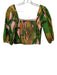 Julie Brown Size S Green, Pink & Orange Cotton 1/2 Balloon Sleeve Pant Set Green, Pink & Orange / S