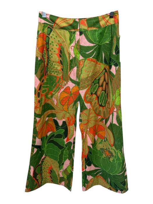 Julie Brown Size S Green, Pink & Orange Cotton 1/2 Balloon Sleeve Pant Set Green, Pink & Orange / S