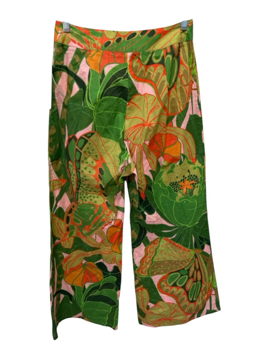 Julie Brown Size S Green, Pink & Orange Cotton 1/2 Balloon Sleeve Pant Set Green, Pink & Orange / S