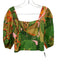 Julie Brown Size S Green, Pink & Orange Cotton 1/2 Balloon Sleeve Pant Set Green, Pink & Orange / S