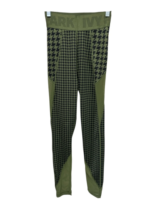 Ivy Park Adidas Size XS Olive & Black Polyester Wide Waist Band Logo Leggings Olive & Black / XS