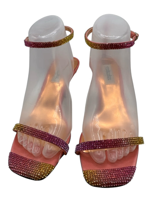 Sebastian Milano Shoe Size 39 Pink, Orange & Yellow Rhinestone T Back Sandals Pink, Orange & Yellow / 39
