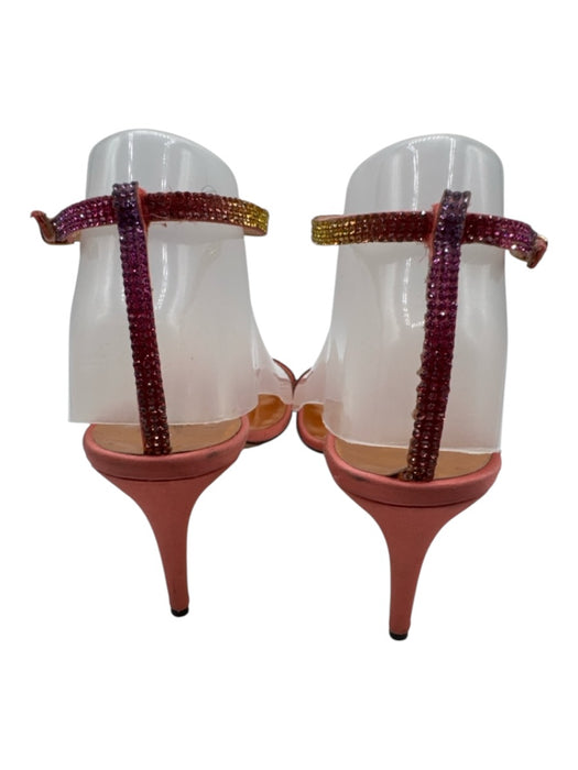 Sebastian Milano Shoe Size 39 Pink, Orange & Yellow Rhinestone T Back Sandals Pink, Orange & Yellow / 39