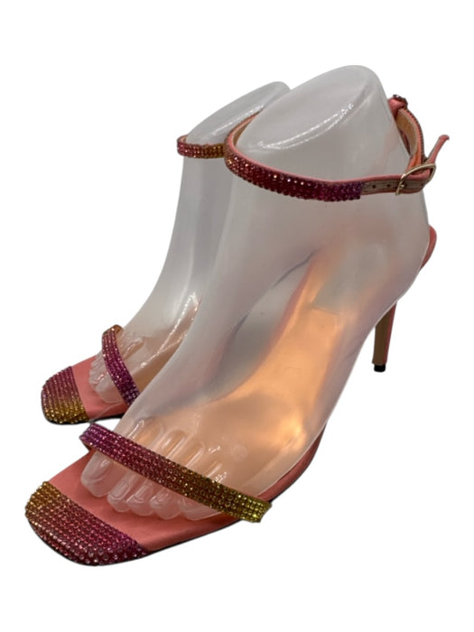 Sebastian Milano Shoe Size 39 Pink, Orange & Yellow Rhinestone T Back Sandals Pink, Orange & Yellow / 39