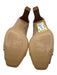 Bruno Magli Shoe Size 39 Taupe, Cream & Brown Leather Peep Toe Square Toe Pumps Taupe, Cream & Brown / 39