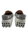 Tods Shoe Size 40 Gray & White Leather Logo Tie Almond Toe Boat Moccasins Gray & White / 40