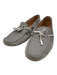 Tods Shoe Size 40 Gray & White Leather Logo Tie Almond Toe Boat Moccasins Gray & White / 40