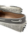 Tods Shoe Size 40 Gray & White Leather Logo Tie Almond Toe Boat Moccasins Gray & White / 40