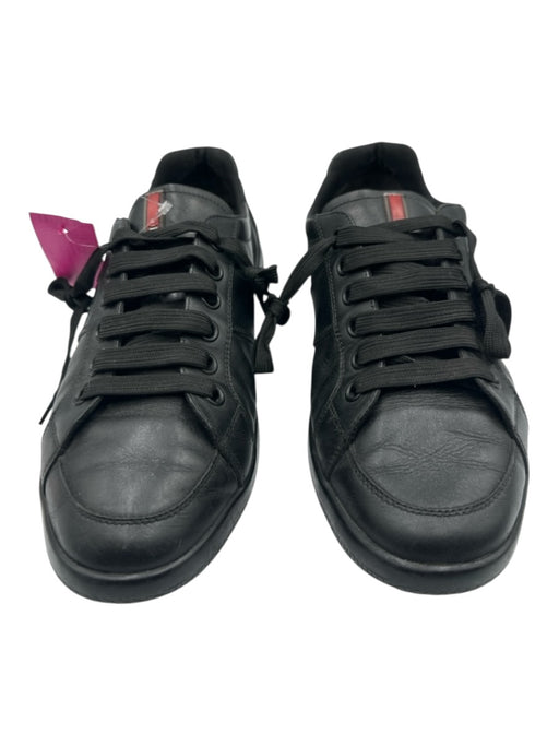 Prada Sport Shoe Size 8 AS IS Black Leather lace up Low Top Sneakers Black / 8