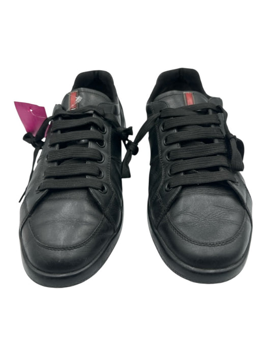 Prada Sport Shoe Size 8 AS IS Black Leather lace up Low Top Sneakers Black / 8
