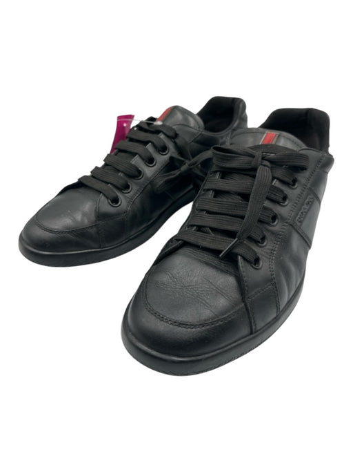 Prada Sport Shoe Size 8 AS IS Black Leather lace up Low Top Sneakers Black / 8