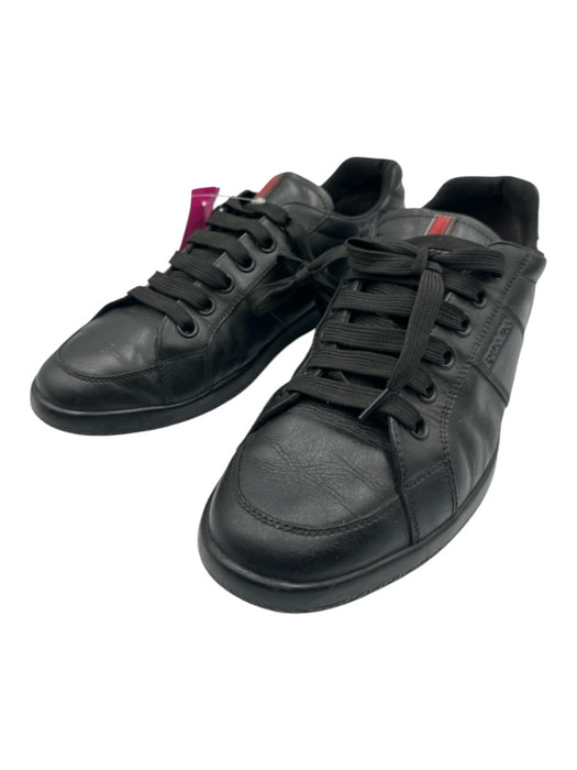 Prada Sport Shoe Size 8 AS IS Black Leather lace up Low Top Sneakers Black / 8
