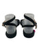 Stuart Weitzman Shoe Size 9.5 Black Textile Rhinestone Ankle Wrap Buckle Sandals Black / 9.5
