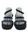 Stuart Weitzman Shoe Size 9.5 Black Textile Rhinestone Ankle Wrap Buckle Sandals Black / 9.5