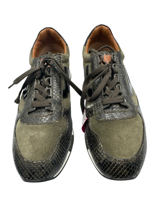 Bally Shoe Size 10 Green & Black Suede Solid Trainer Sneaker Men's Shoes Green & Black / 10