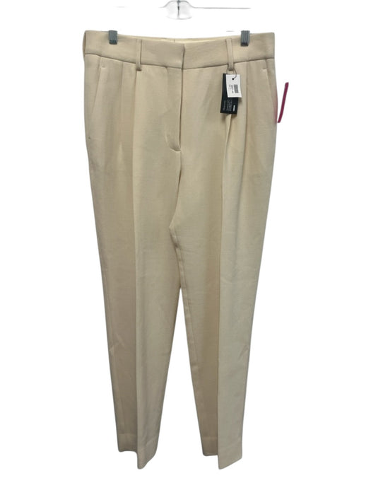 BLAZÉ MILANO Size 4/M Cream White Wool Zip Up Pleats Hook & Eye Pants Cream White / 4/M