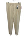 BLAZÉ MILANO Size 4/M Cream White Wool Zip Up Pleats Hook & Eye Pants Cream White / 4/M