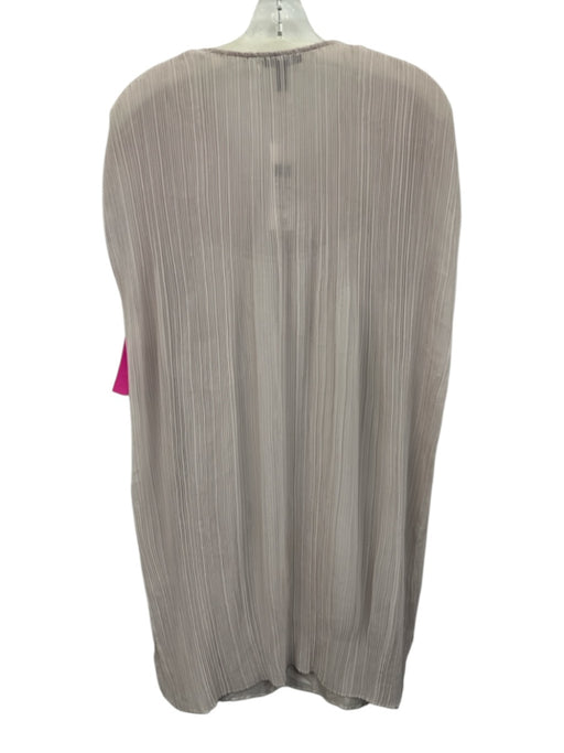 Eileen Fisher Size S Light Purple Silk Accordian Pleats Cap Sleeve Sheer Dress Light Purple / S