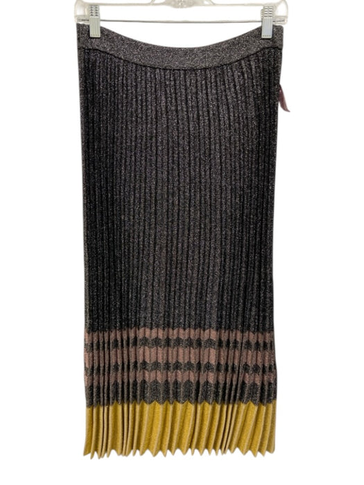 Derek Lam 10 Crosby Size M Silver, Black, Yellow Viscose & Metallic Maxi Skirt Silver, Black, Yellow / M