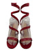 Gianvito Rossi Shoe Size 40 Red Satin Rhinestones Wrap Ankle Stiletto Pumps Red / 40
