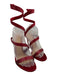 Gianvito Rossi Shoe Size 40 Red Satin Rhinestones Wrap Ankle Stiletto Pumps Red / 40